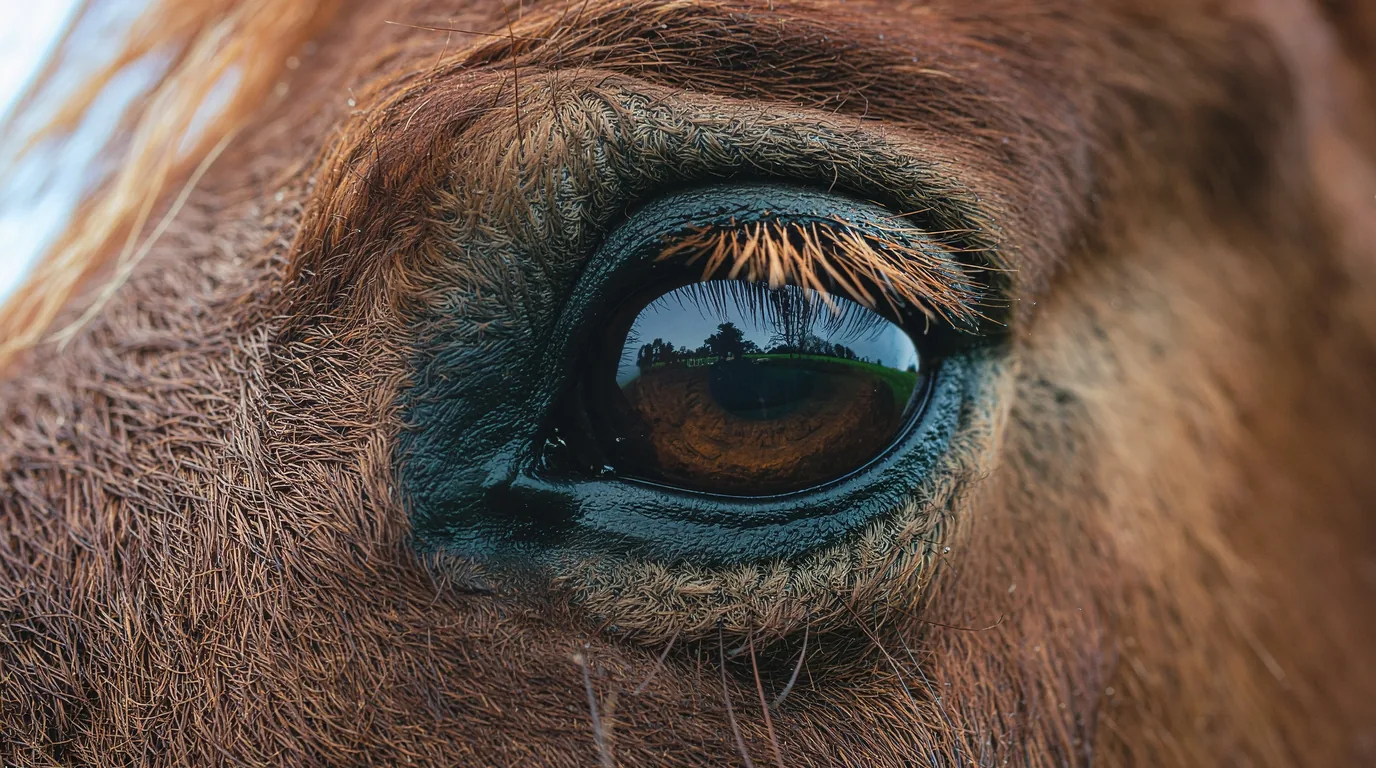 Un regard de cheval au La Ferme des Maisons Rouges, Chabrignac